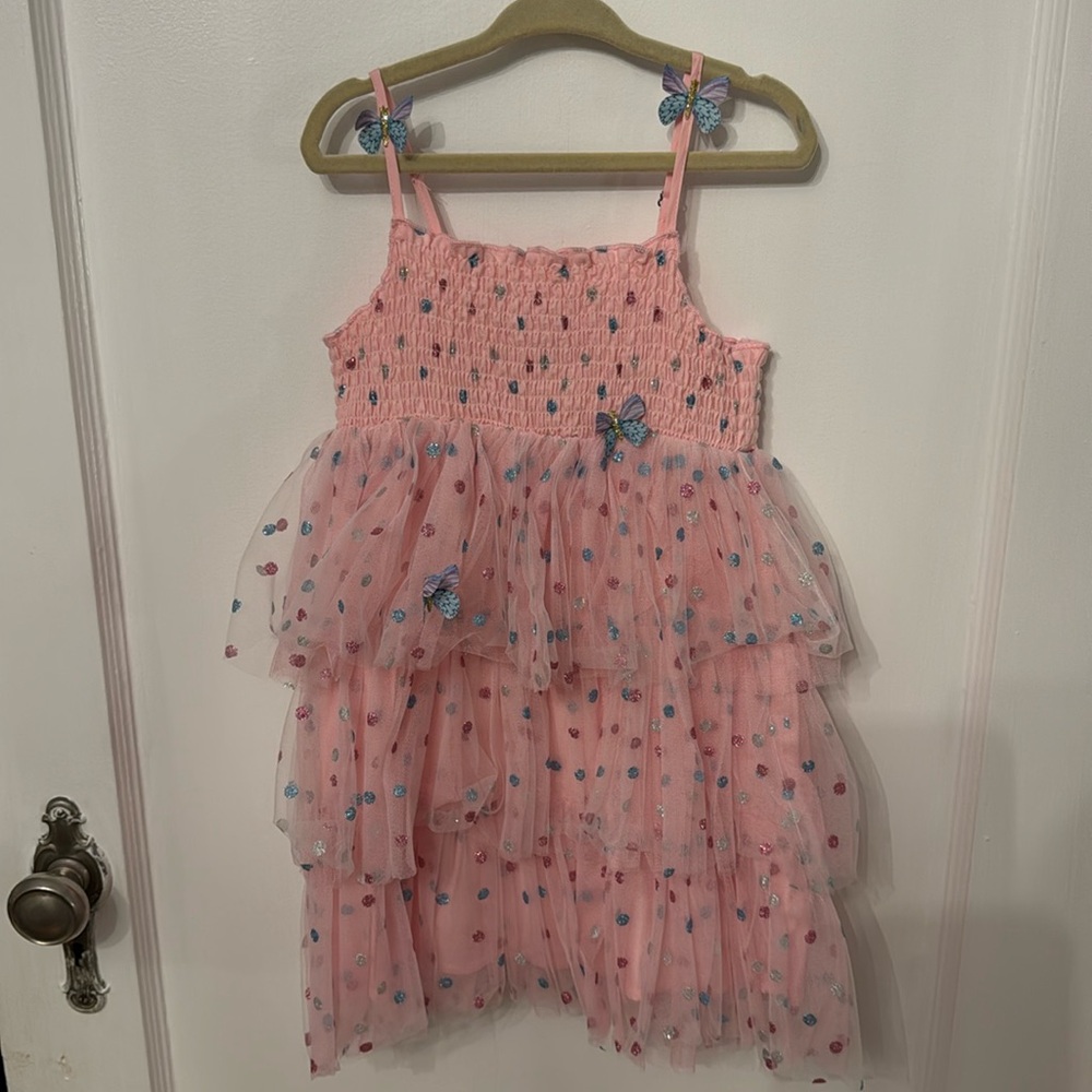 Hannah Banana girl’s butterfly tulle dress size 4